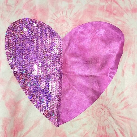 Pink Tie-Dye Kids Shirt with Heart Design - Picture 2 of 5